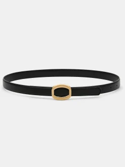 Frauen Source Unknown Kleidung<Runder Sechseckiger Ledergurtel, Schwarz/Gold