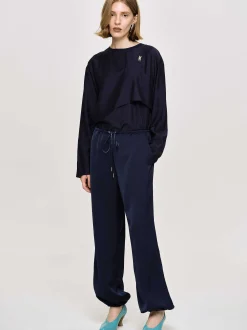 Frauen Source Unknown Unterteile<Satin-Jogginghose, Marineblau