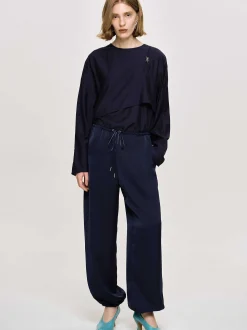 Frauen Source Unknown Unterteile<Satin-Jogginghose, Marineblau