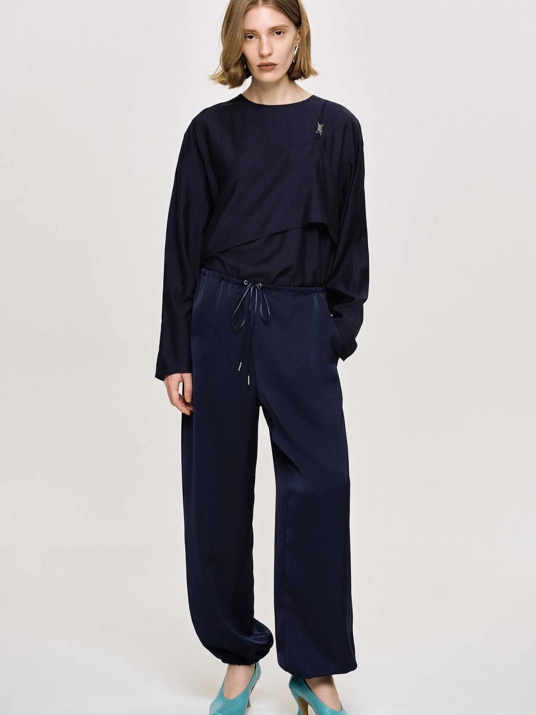 Frauen Source Unknown Unterteile<Satin-Jogginghose, Marineblau