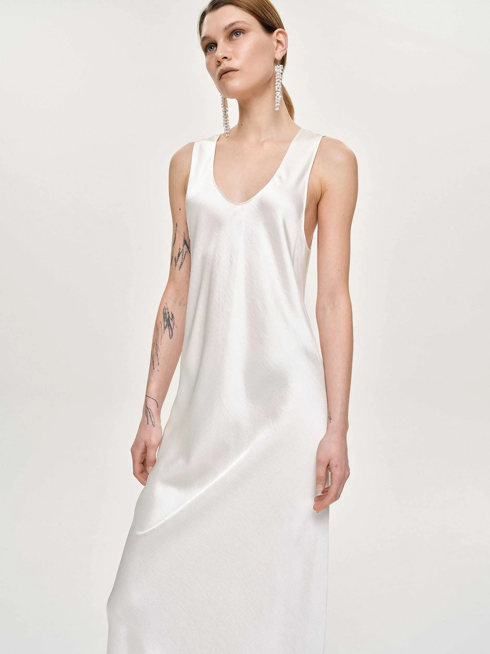 Frauen Source Unknown Zubehör<Satin-Maxikleid, Perle