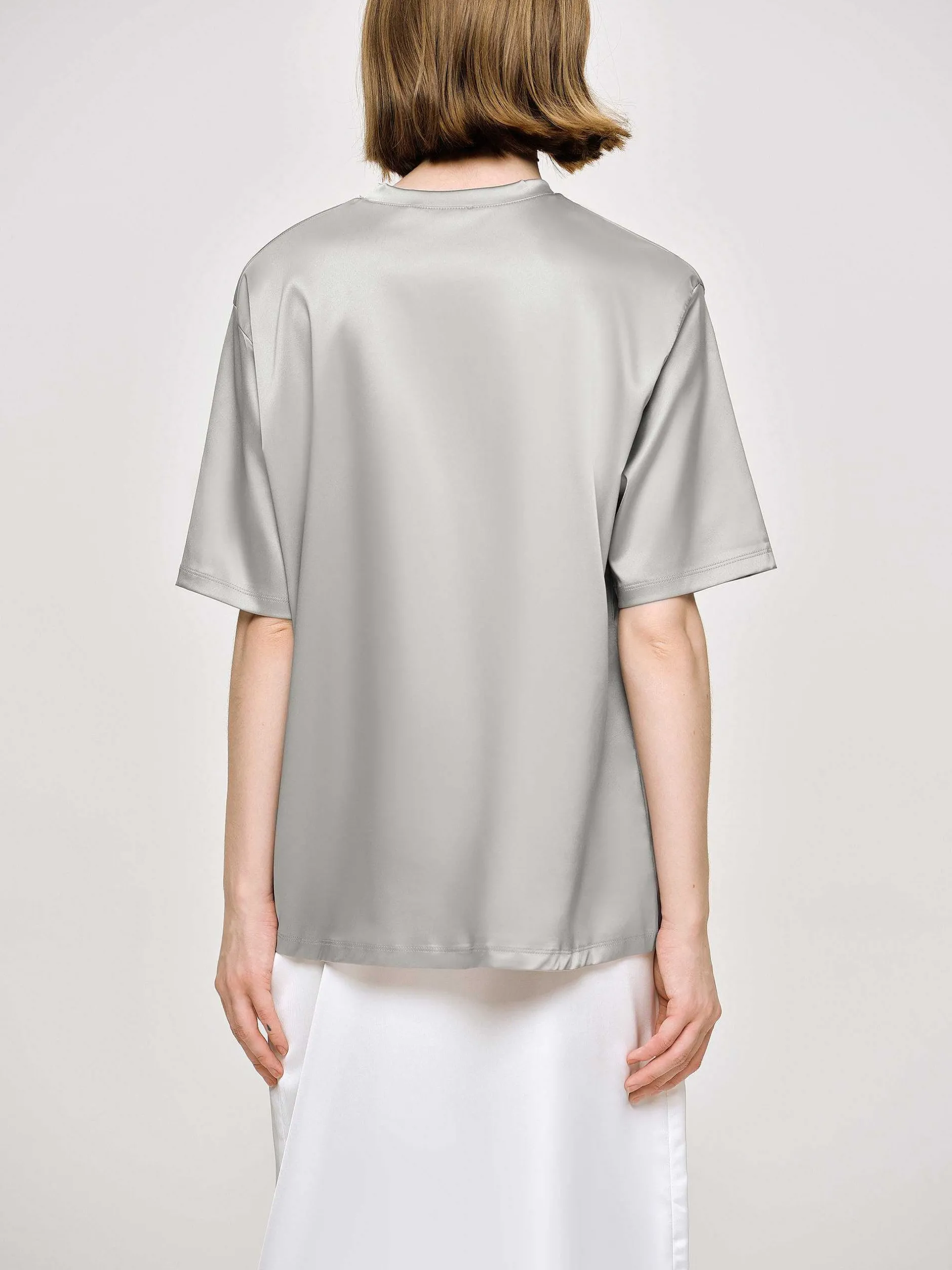 Frauen Source Unknown Zubehör<Satin-T-Shirt, Silber