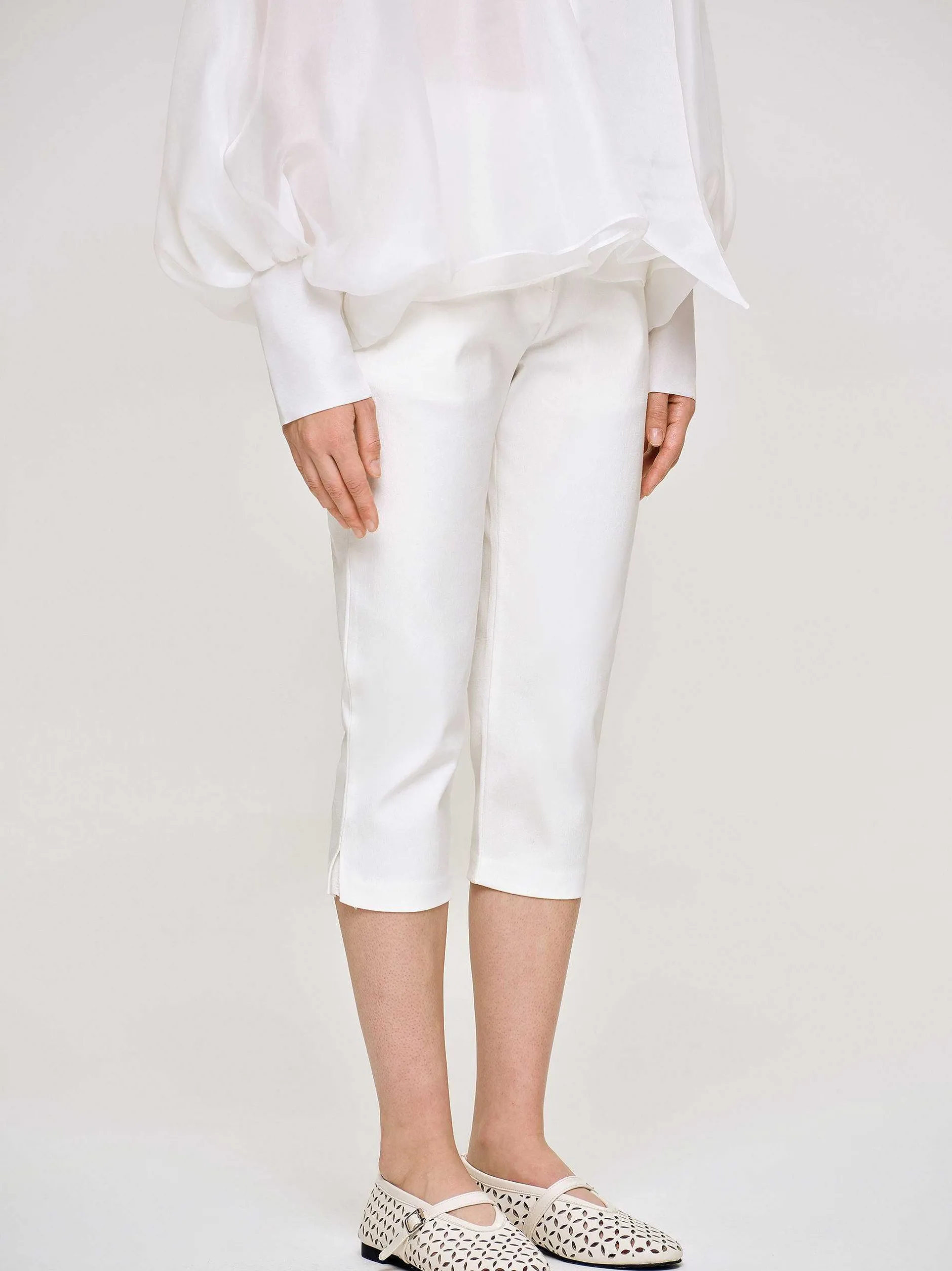 Frauen Source Unknown Kleidung<Schmale Caprihose, Weis