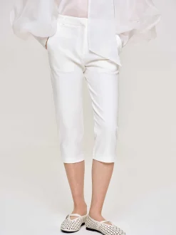 Frauen Source Unknown Unterteile<Schmale Caprihose, Weis