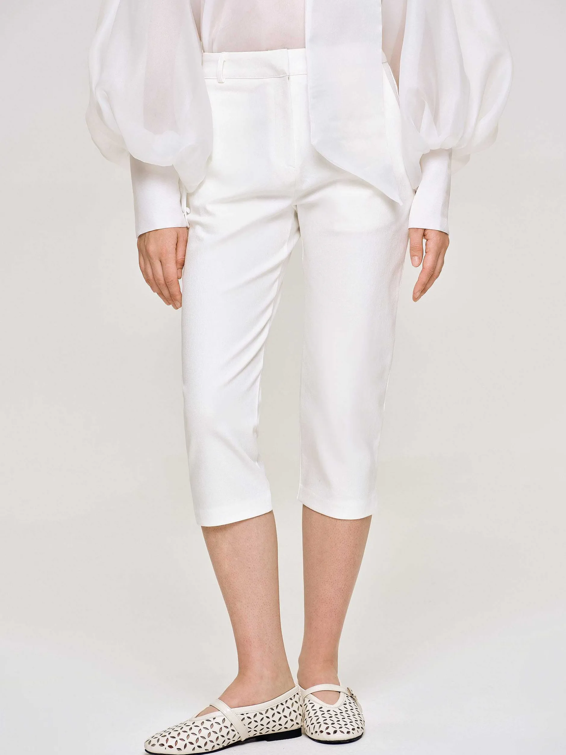 Frauen Source Unknown Unterteile<Schmale Caprihose, Weis