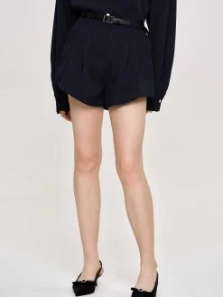 Frauen Source Unknown Koordinaten<Schrage Shorts Mit Hohem Bund, Marineblau
