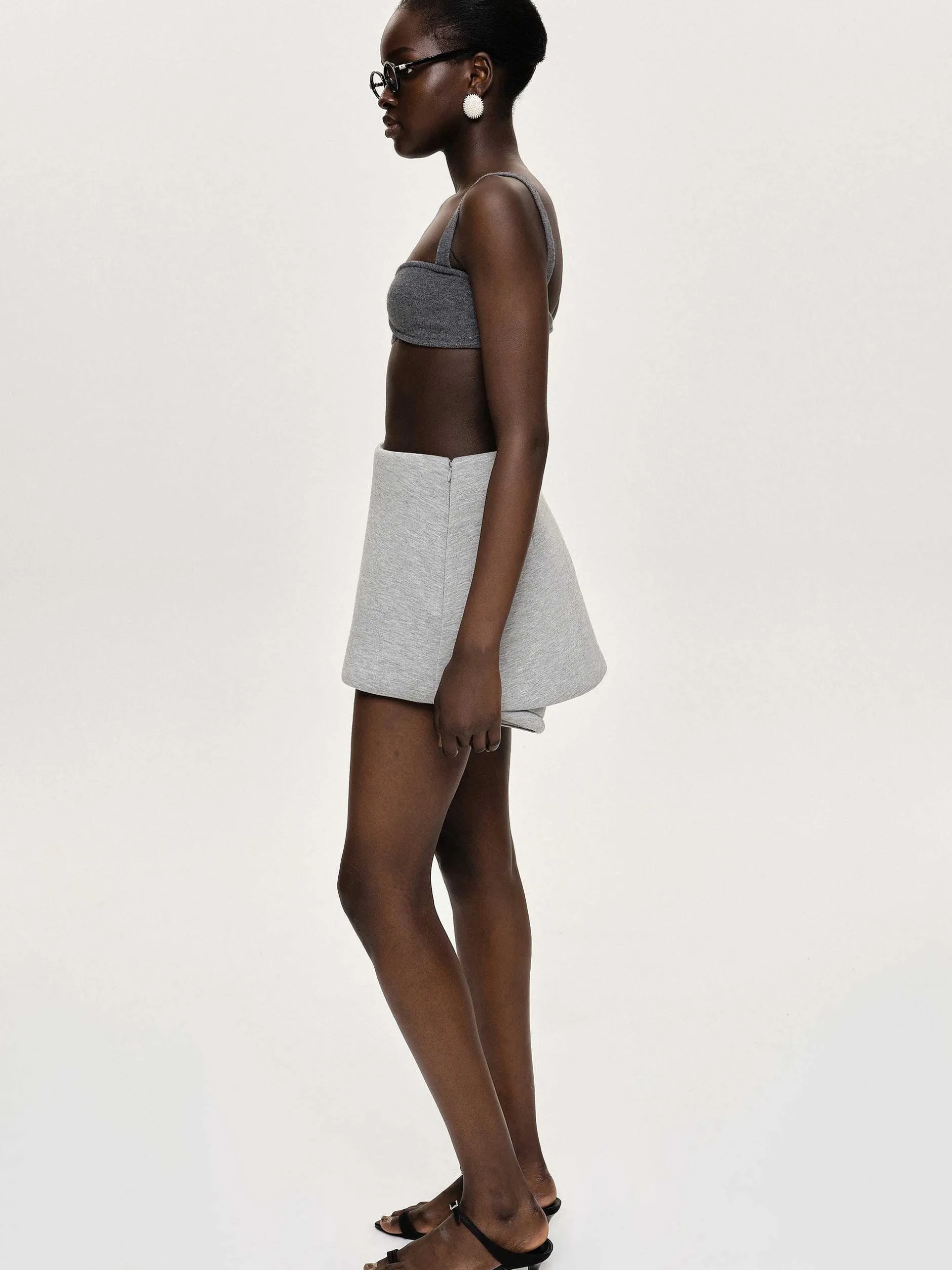 Frauen Source Unknown Unterteile<Segura Sweat Mini Skorts, Gainsboro Melange