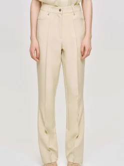 Frauen Source Unknown Kleidung<Slim-Faltenhose, Butter