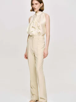Frauen Source Unknown Kleidung<Slim-Faltenhose, Butter
