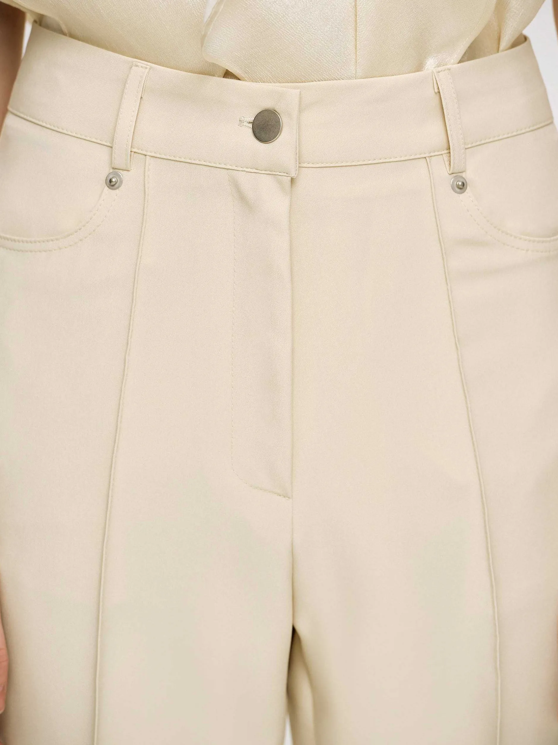 Frauen Source Unknown Kleidung<Slim-Faltenhose, Butter