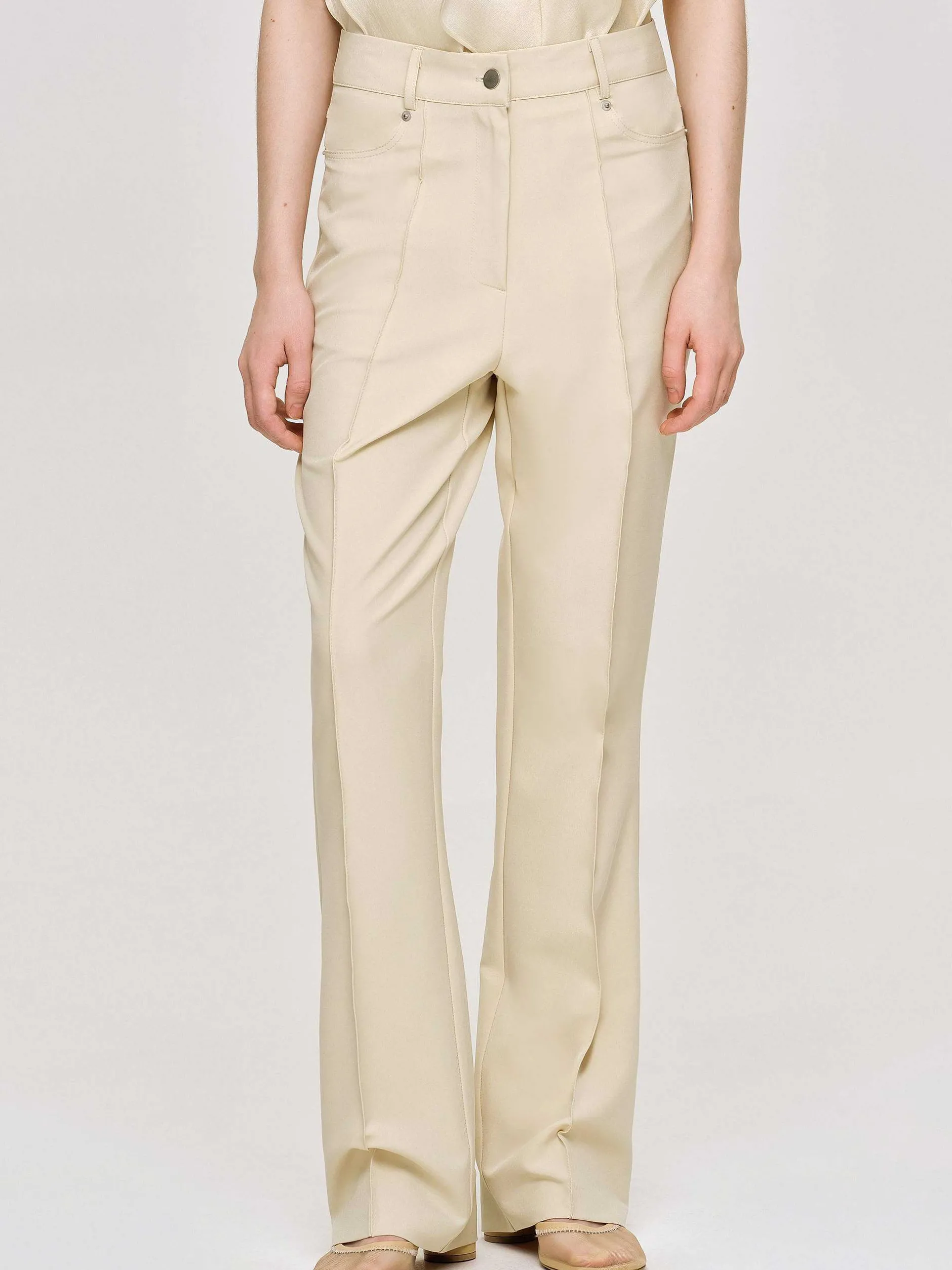 Frauen Source Unknown Unterteile<Slim-Faltenhose, Butter