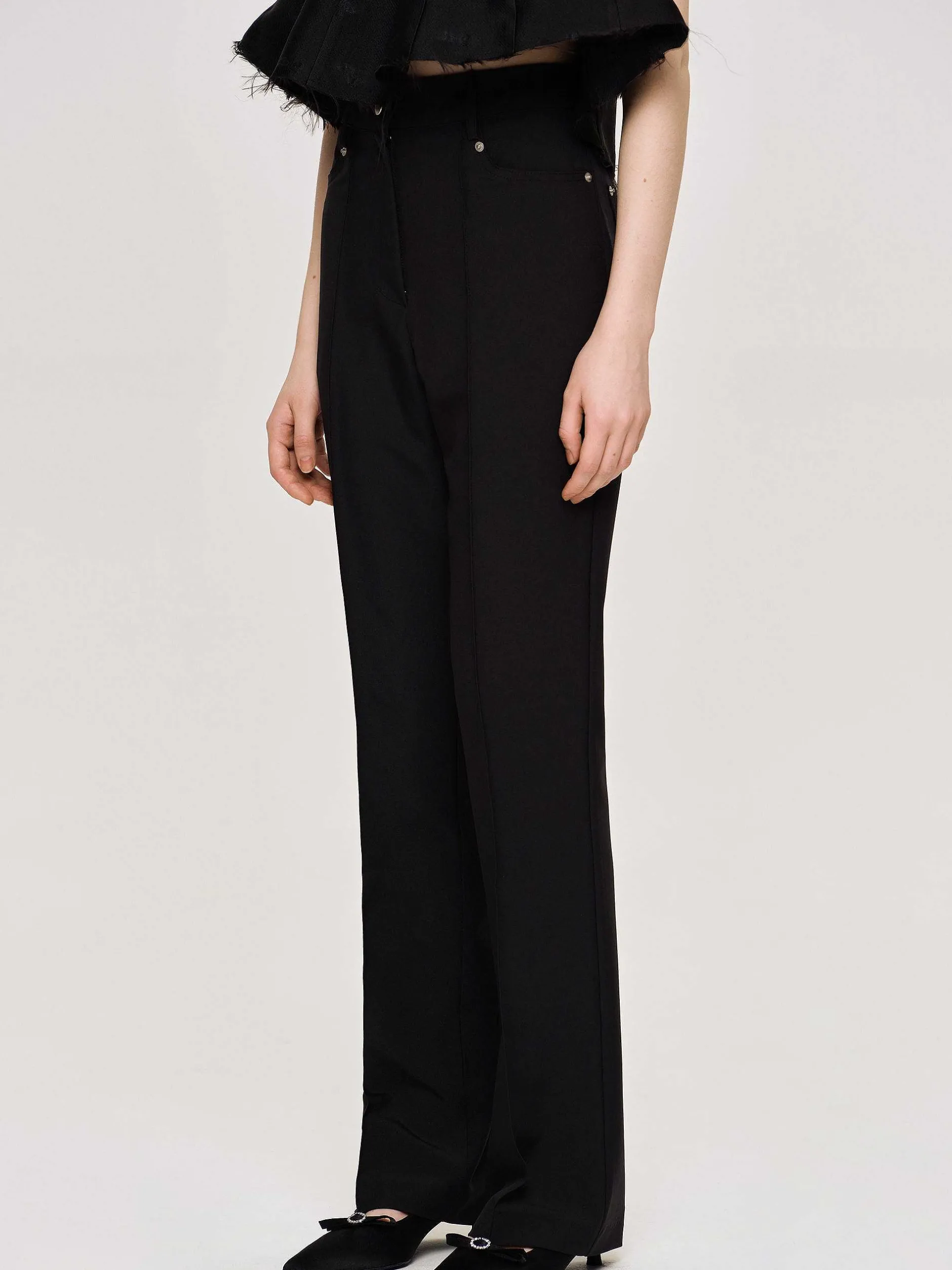 Frauen Source Unknown Unterteile<Slim-Hose Mit Bugelfalte, Schwarz