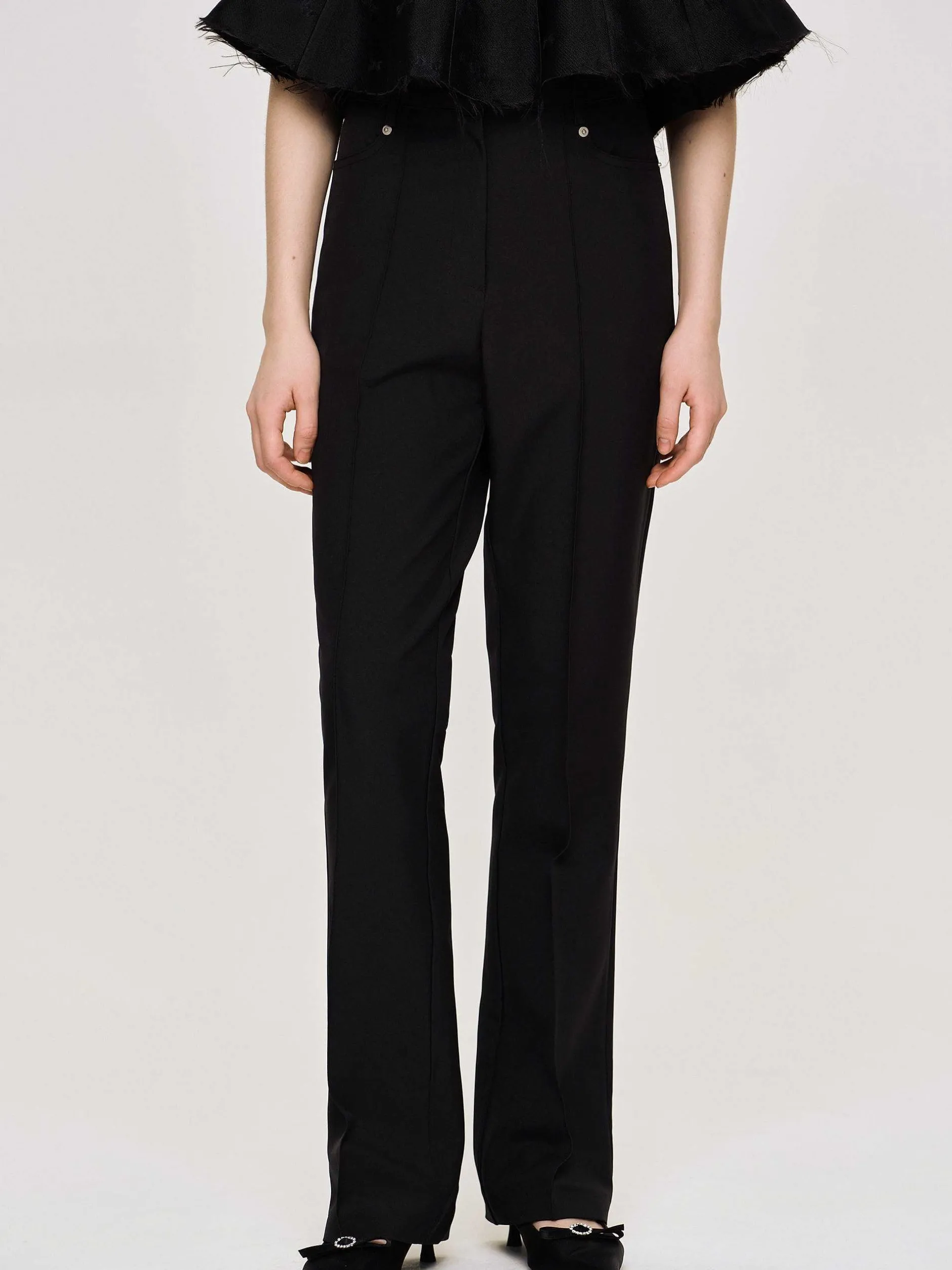 Frauen Source Unknown Kleidung<Slim-Hose Mit Bugelfalte, Schwarz