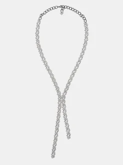 Frauen Source Unknown Zubehör<Strass-Tropfen-Halskette, Silber