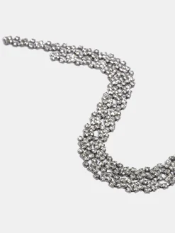 Frauen Source Unknown Zubehör<Strass-Tropfen-Halskette, Silber