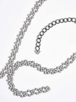 Frauen Source Unknown Kleidung<Strass-Tropfen-Halskette, Silber