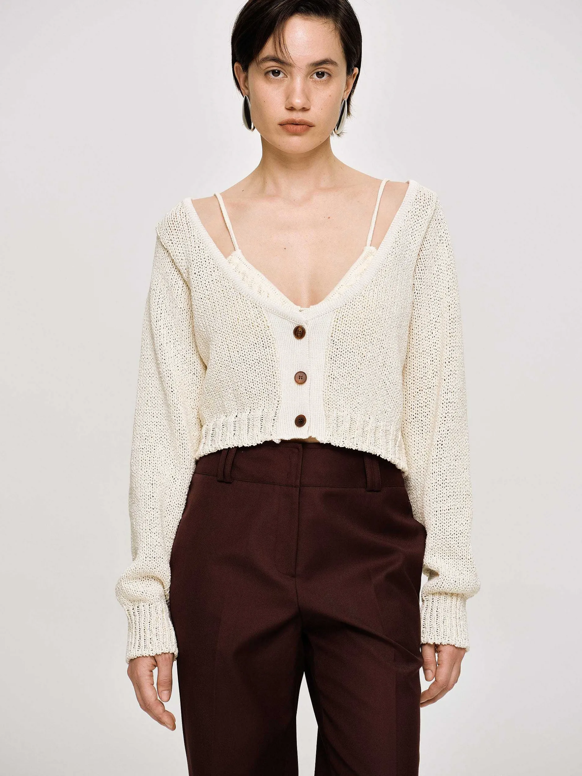 Frauen Source Unknown Strickwaren<Strickpullover Mit U-Ausschnitt, Mandel