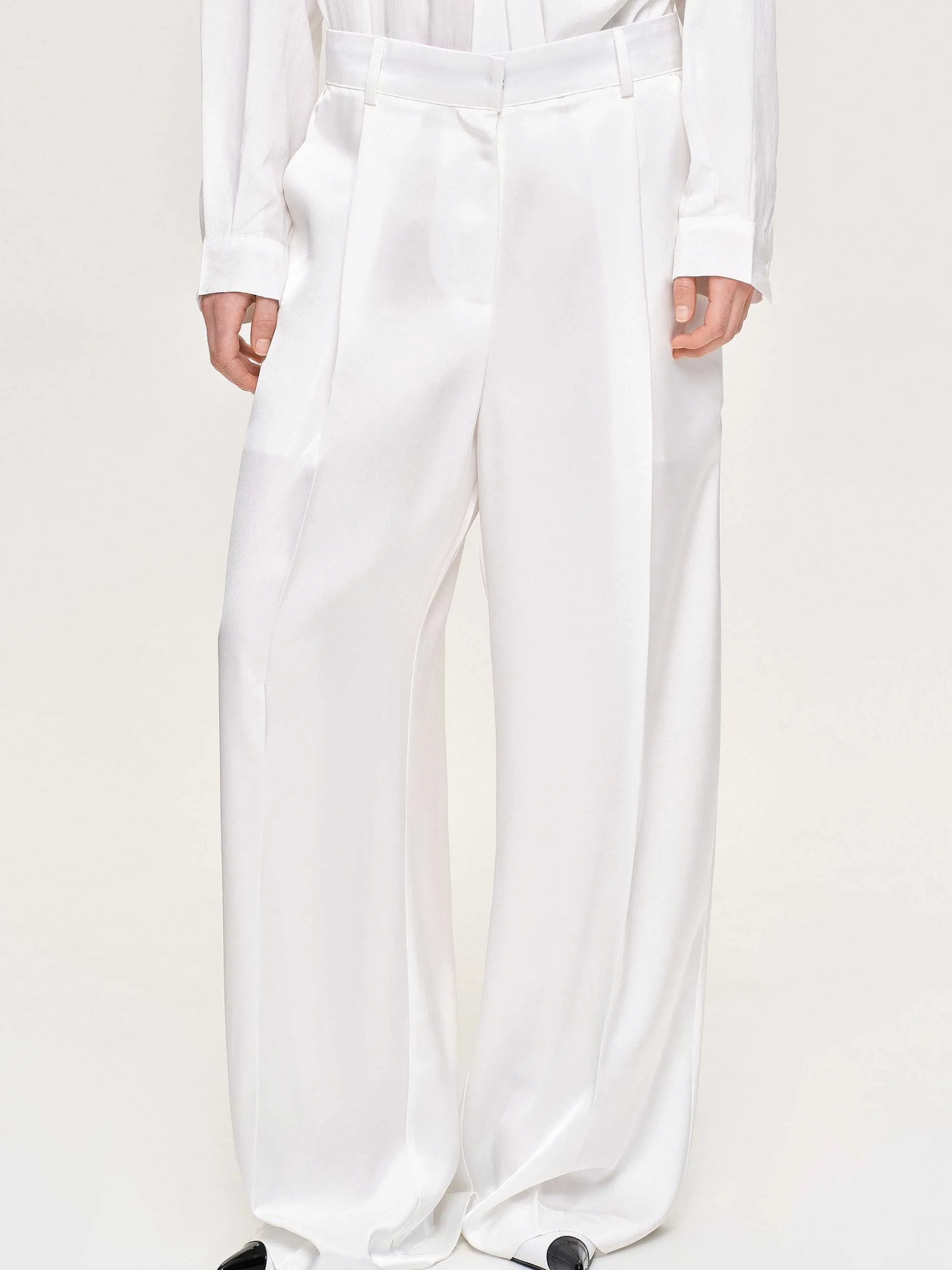 Frauen Source Unknown Unterteile<Taiamo Fluid-Satin-Hose, Weis