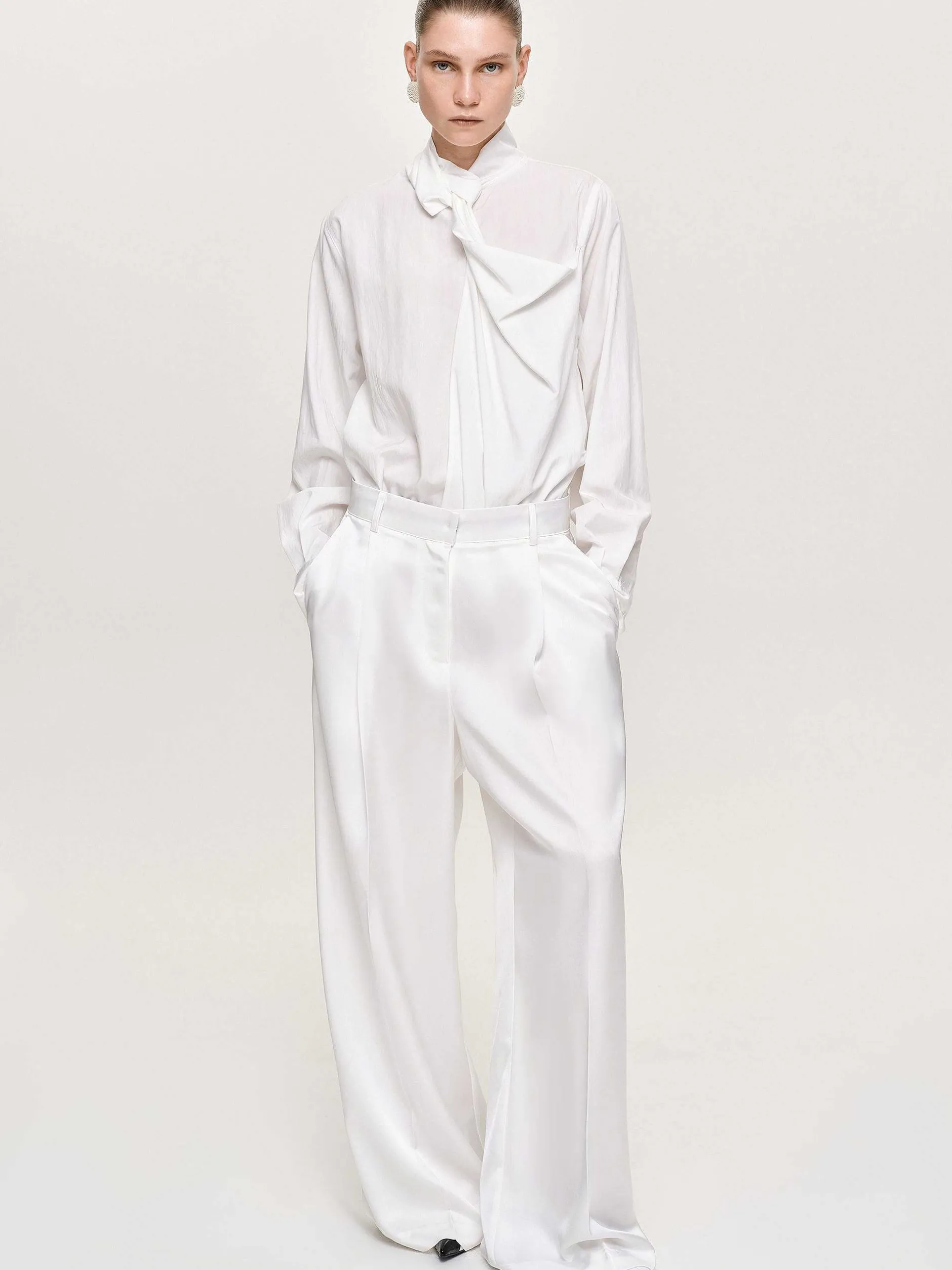 Frauen Source Unknown Unterteile<Taiamo Fluid-Satin-Hose, Weis