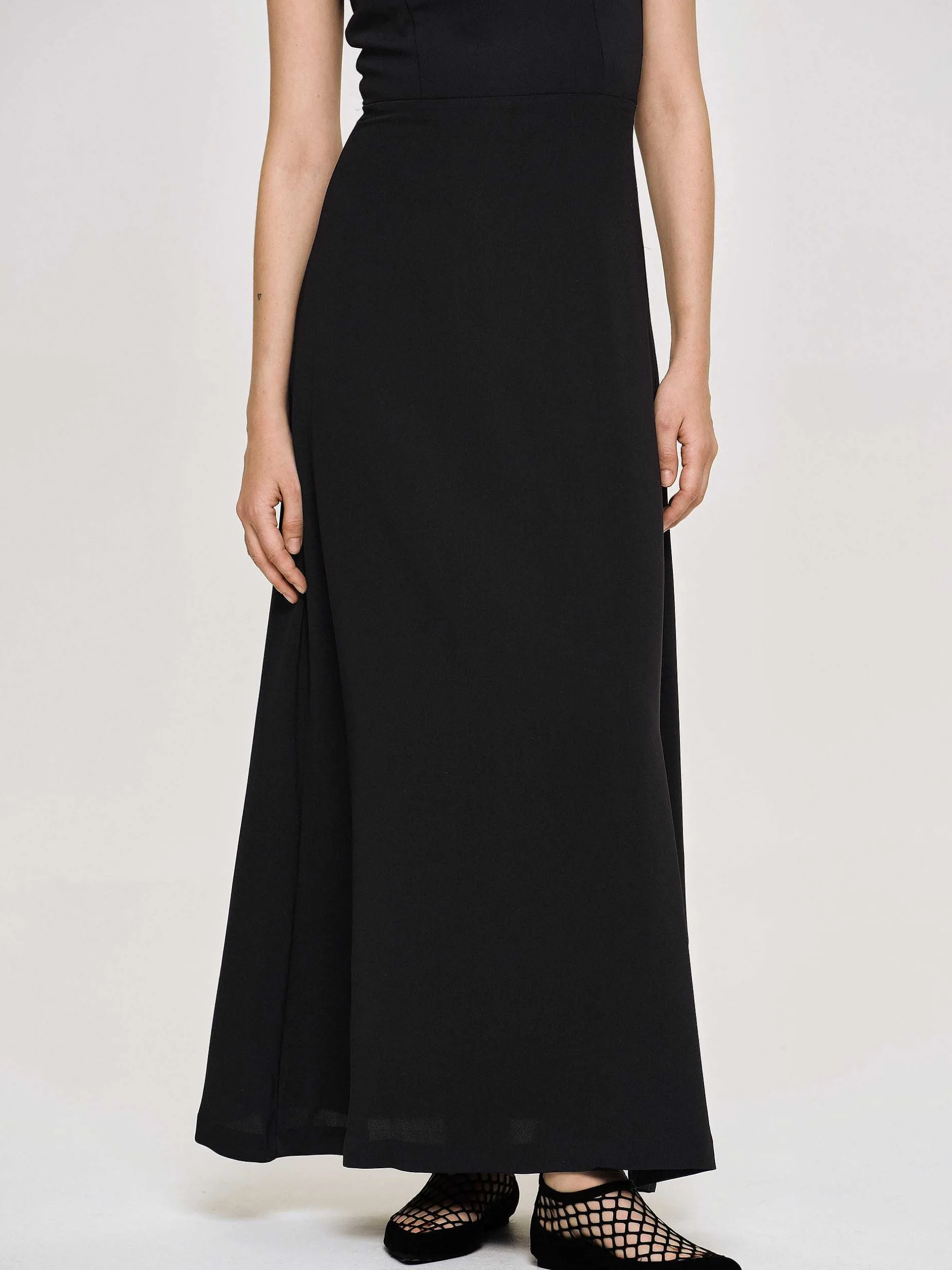 Frauen Source Unknown Kleider<Tailliertes Maxikleid, Schwarz