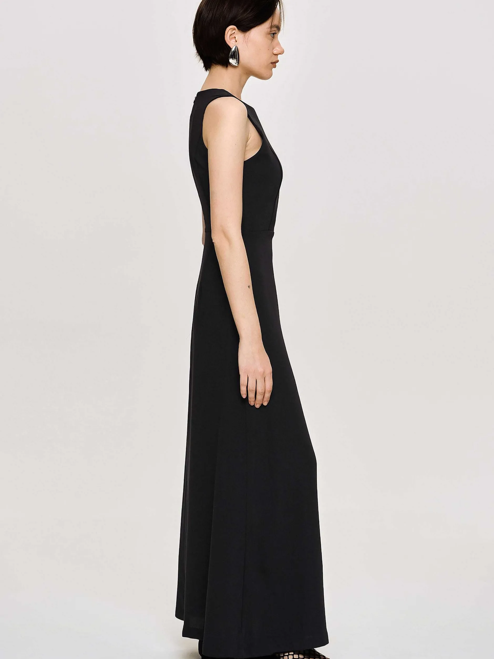 Frauen Source Unknown Kleider<Tailliertes Maxikleid, Schwarz