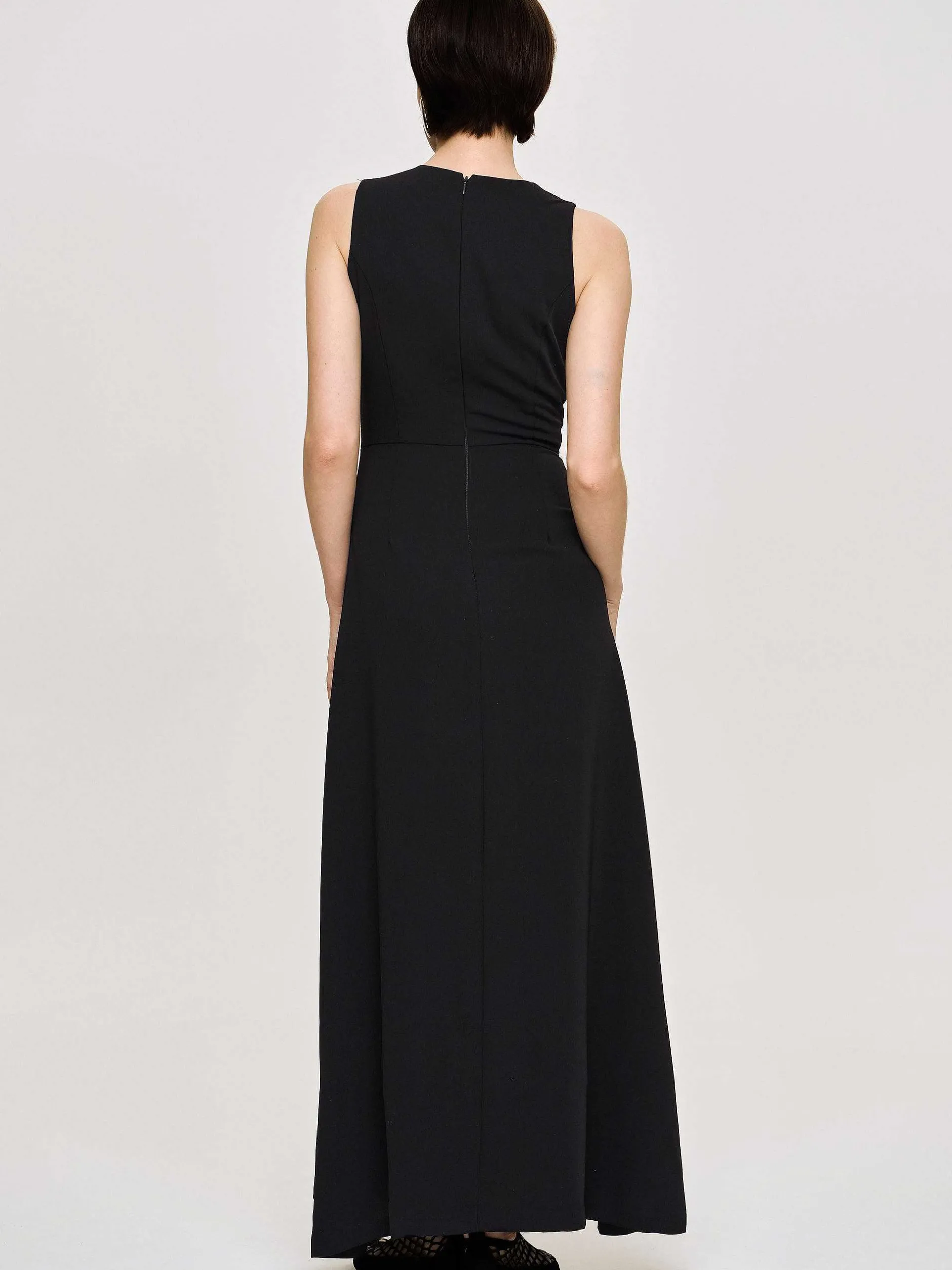 Frauen Source Unknown Kleider<Tailliertes Maxikleid, Schwarz