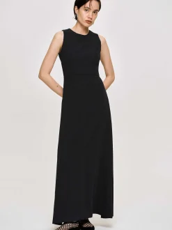 Frauen Source Unknown Kleidung<Tailliertes Maxikleid, Schwarz