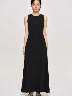 Frauen Source Unknown Kleidung<Tailliertes Maxikleid, Schwarz