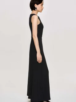 Frauen Source Unknown Kleidung<Tailliertes Maxikleid, Schwarz