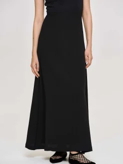 Frauen Source Unknown Kleidung<Tailliertes Maxikleid, Schwarz