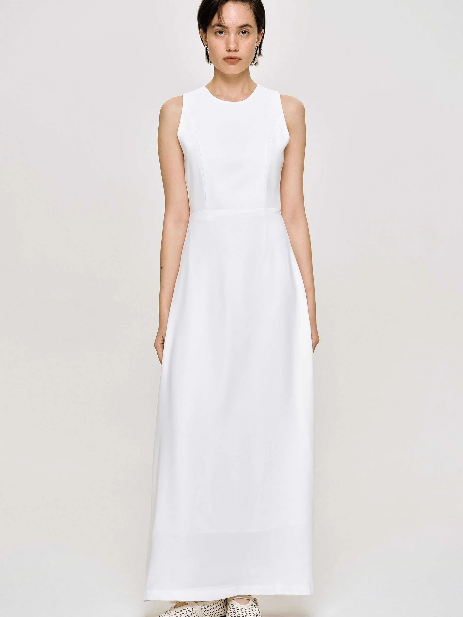 Frauen Source Unknown Kleidung<Tailliertes Maxikleid, Weis