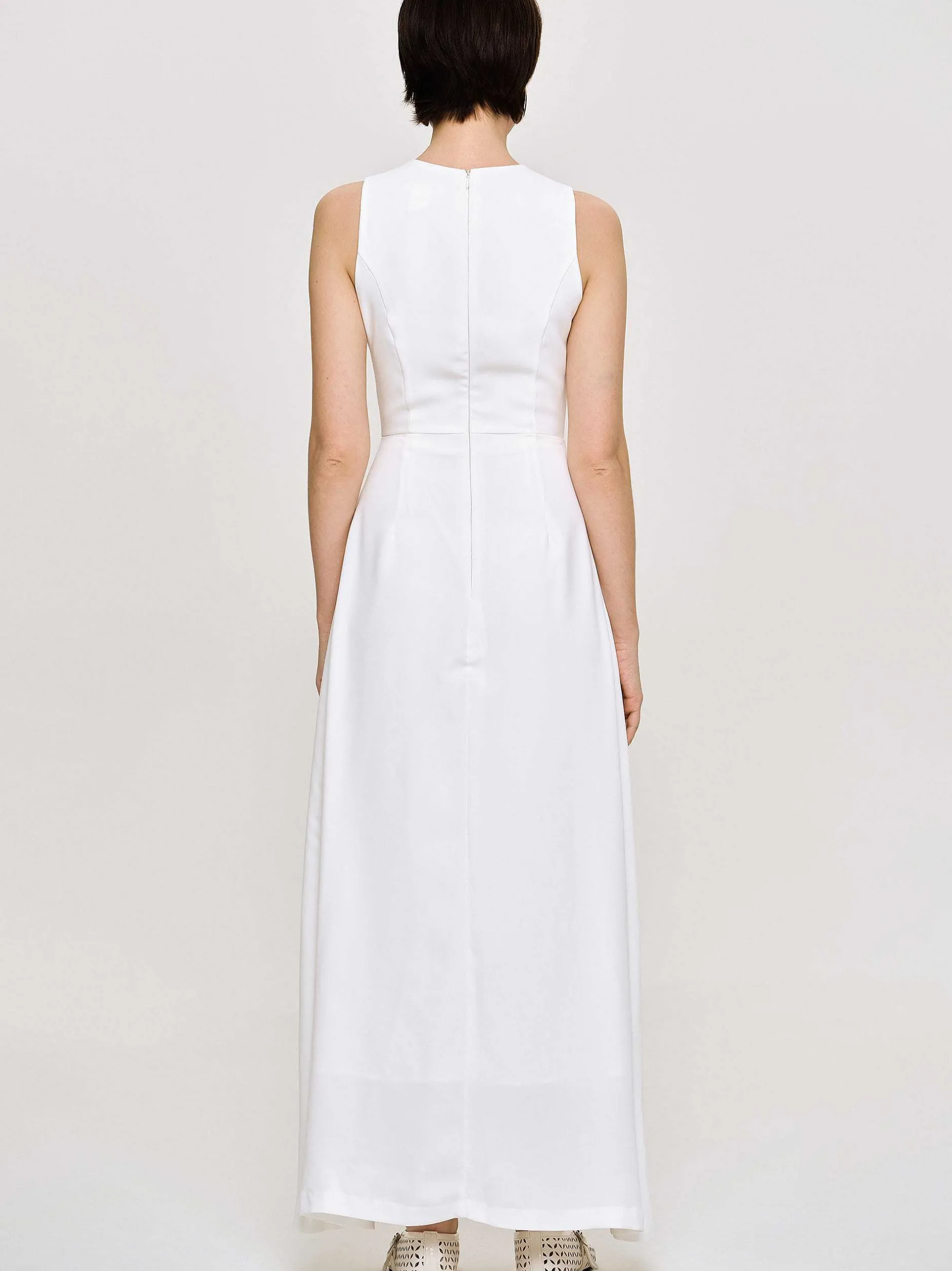 Frauen Source Unknown Kleider<Tailliertes Maxikleid, Weis
