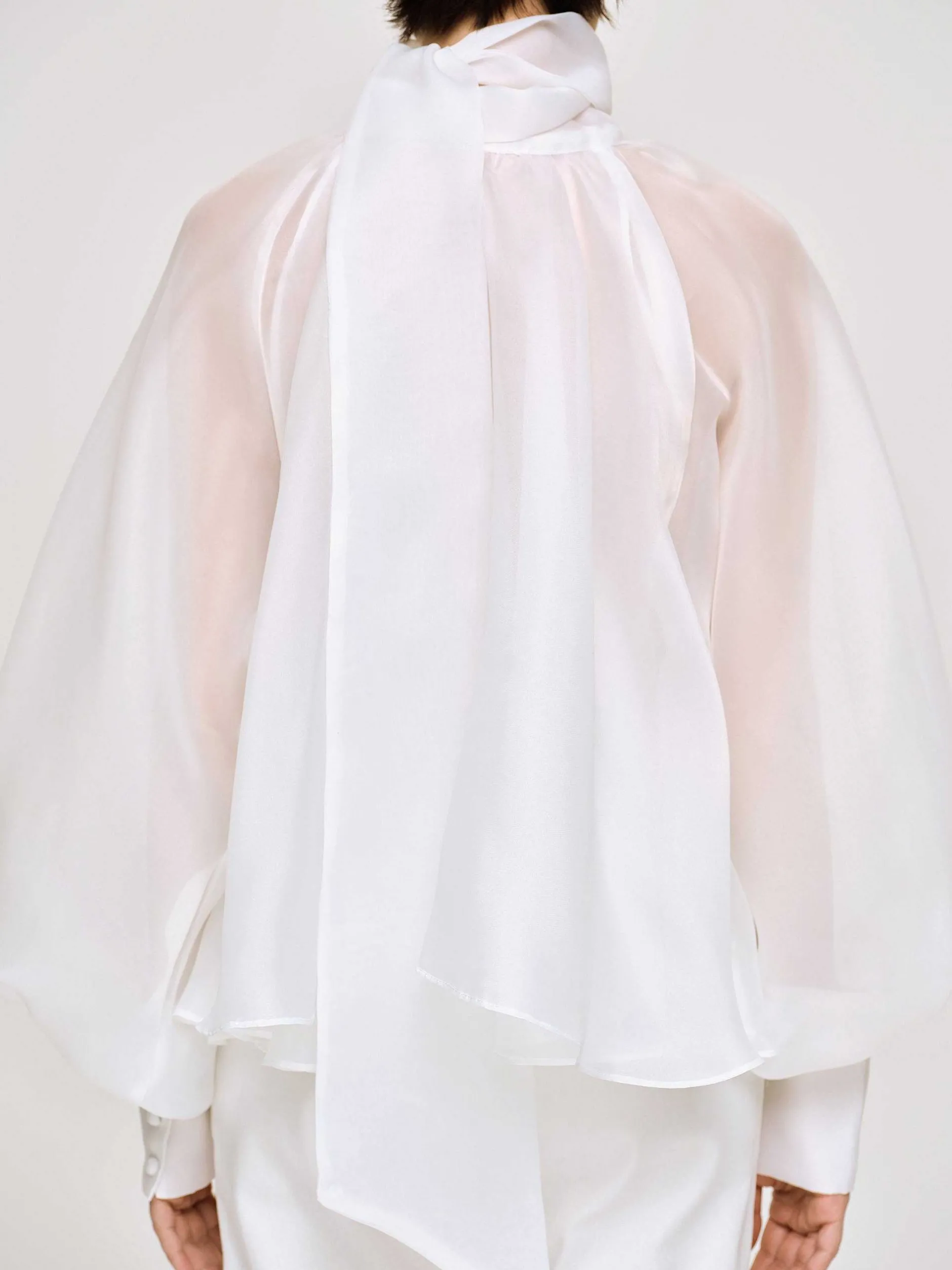 Frauen Source Unknown Zubehör<Transparente Ballonbluse, Weis