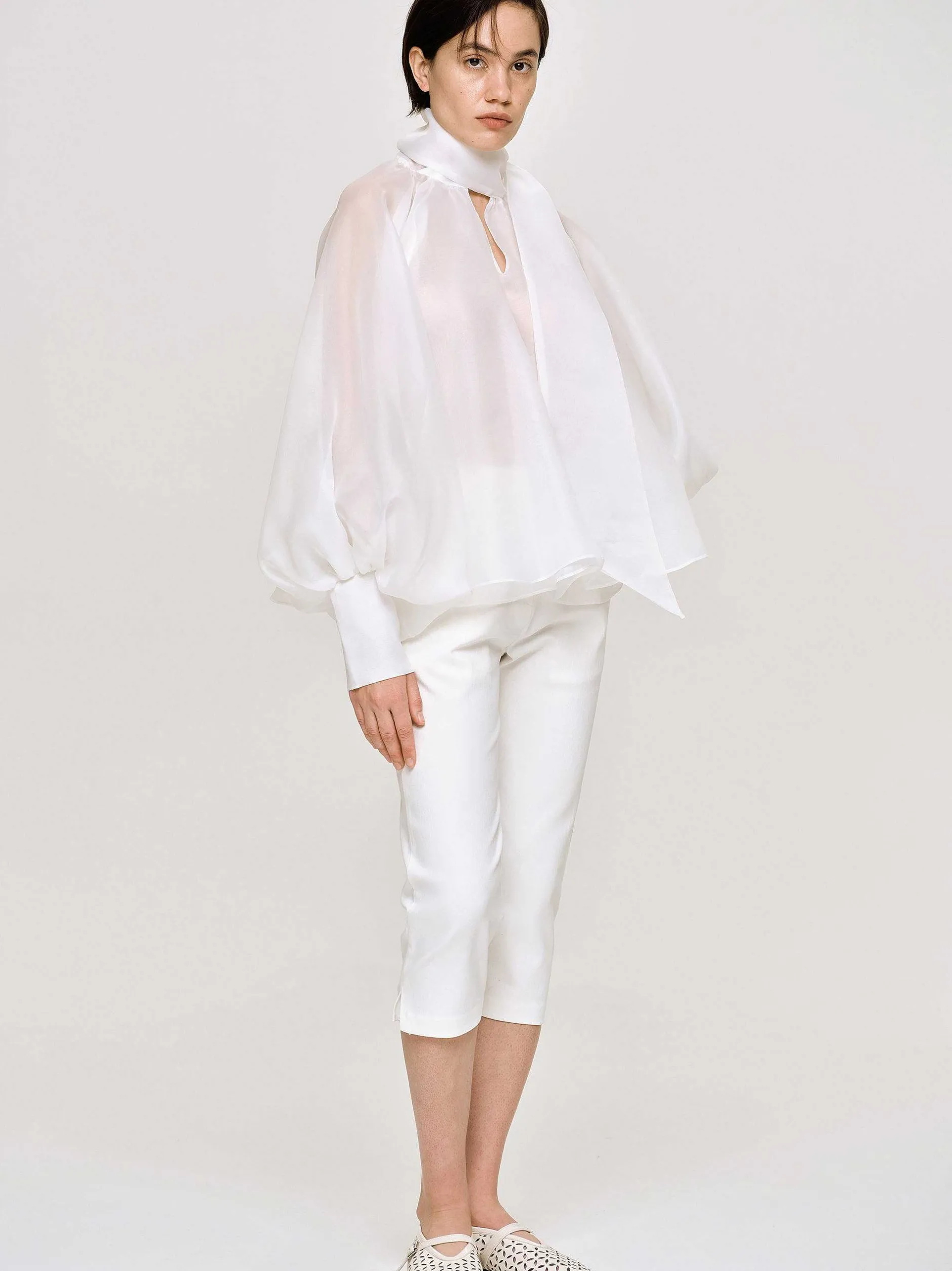 Frauen Source Unknown Zubehör<Transparente Ballonbluse, Weis