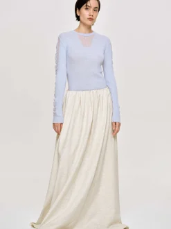 Frauen Source Unknown Strickwaren<Transparenter Armelstrick, Himmelblau
