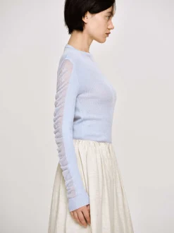 Frauen Source Unknown Strickwaren<Transparenter Armelstrick, Himmelblau