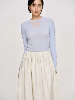 Frauen Source Unknown Strickwaren<Transparenter Armelstrick, Himmelblau