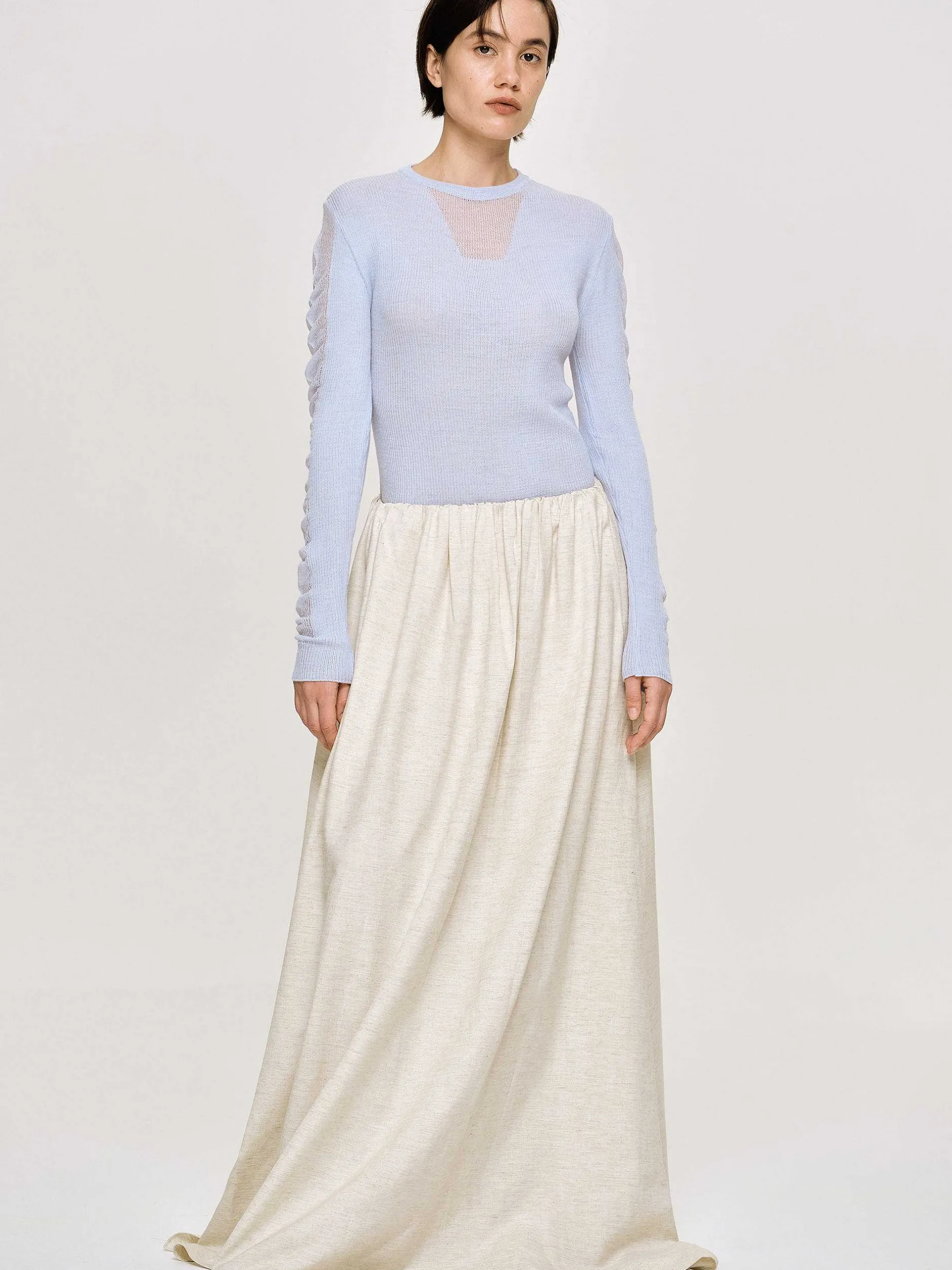 Frauen Source Unknown Kleidung<Transparenter Armelstrick, Himmelblau