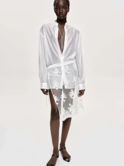 Frauen Source Unknown Zubehör<Transparentes Button-Down-Hemd, Weis