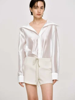 Frauen Source Unknown Kleidung<Transparentes Hemd Mit Matrosenkragen, Weis