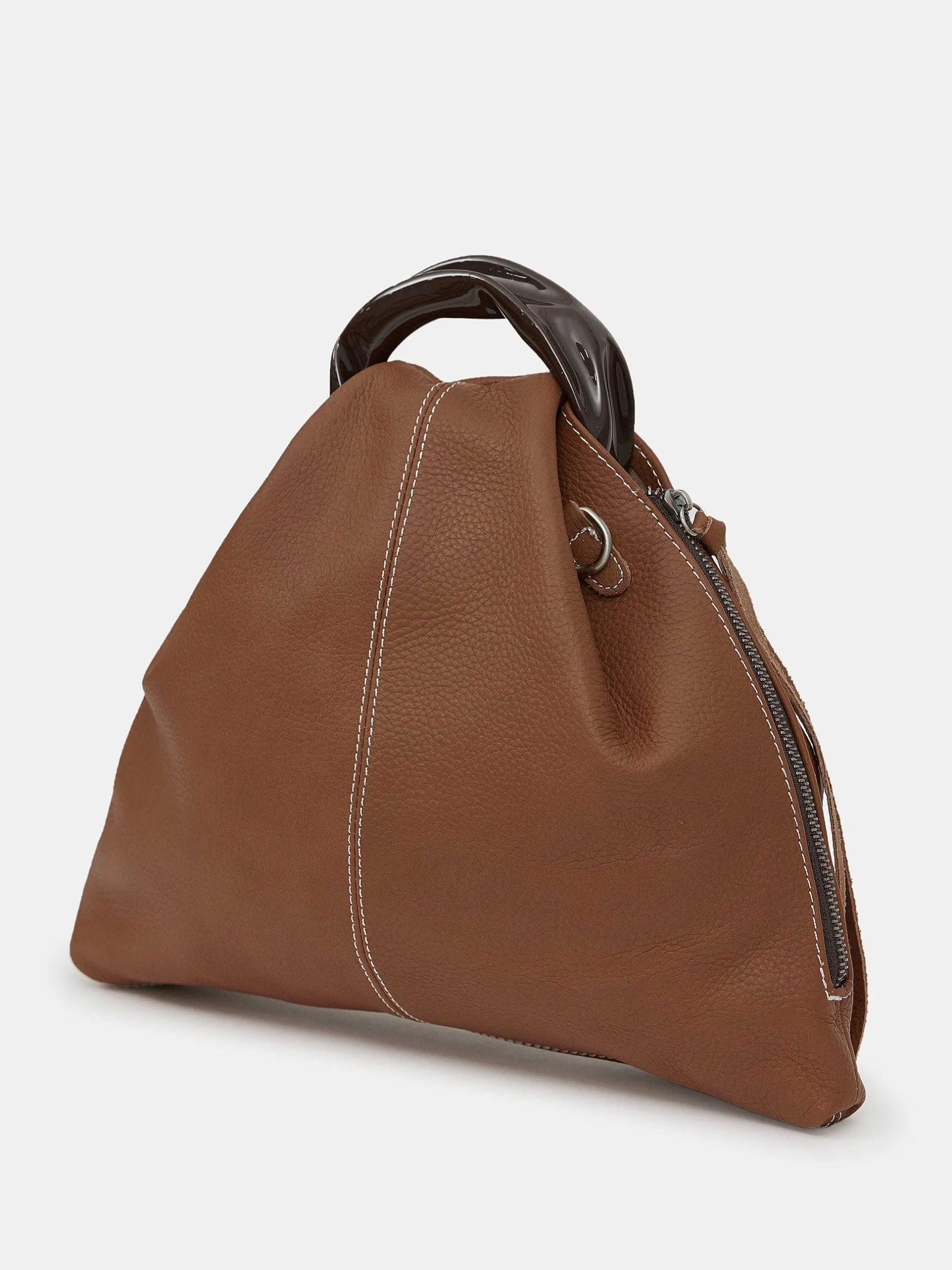 Frauen Source Unknown Schuhe & Taschen<Triangel-Tasche Aus Kalbsleder, Brunett