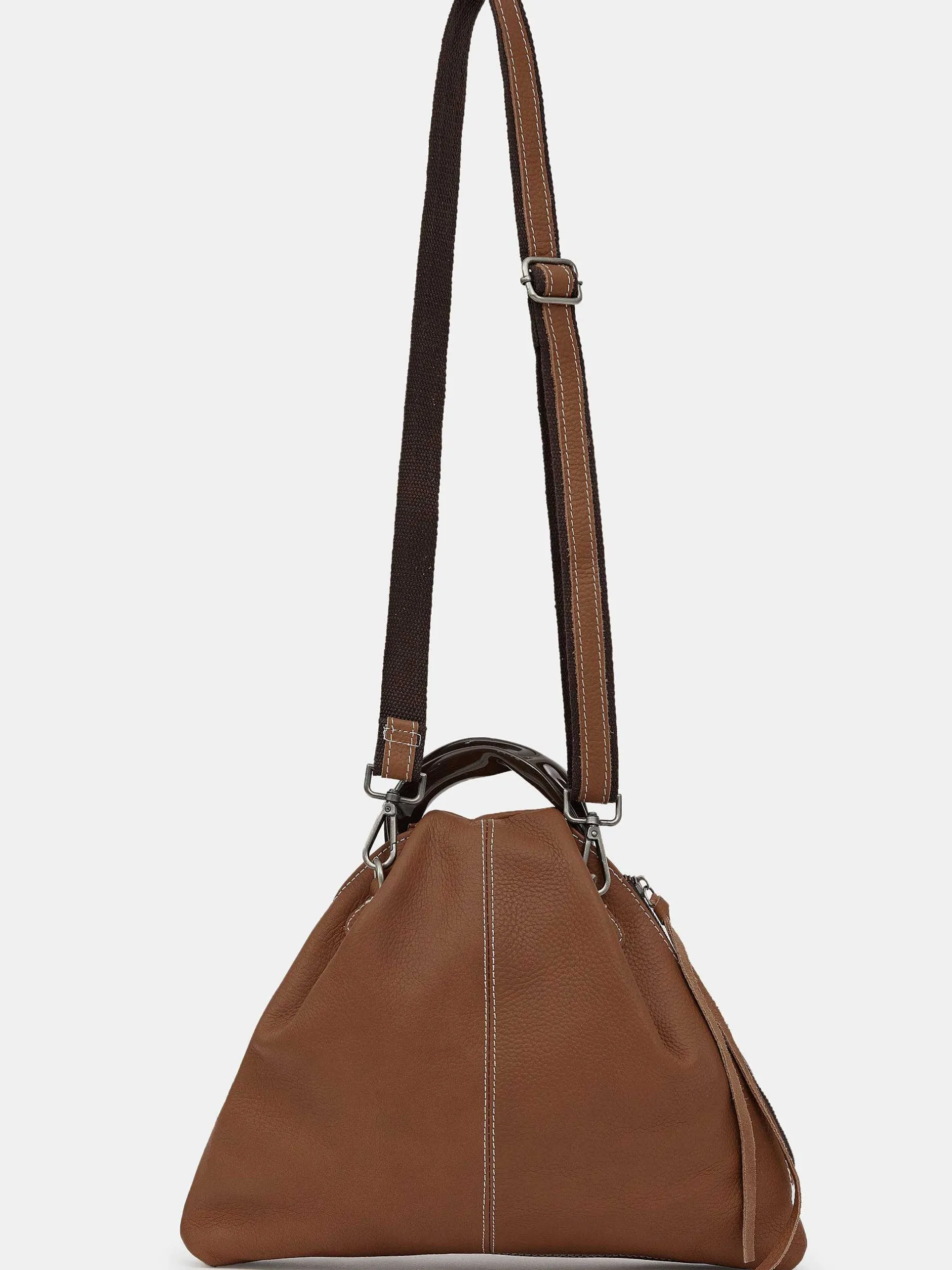 Frauen Source Unknown Schuhe & Taschen<Triangel-Tasche Aus Kalbsleder, Brunett