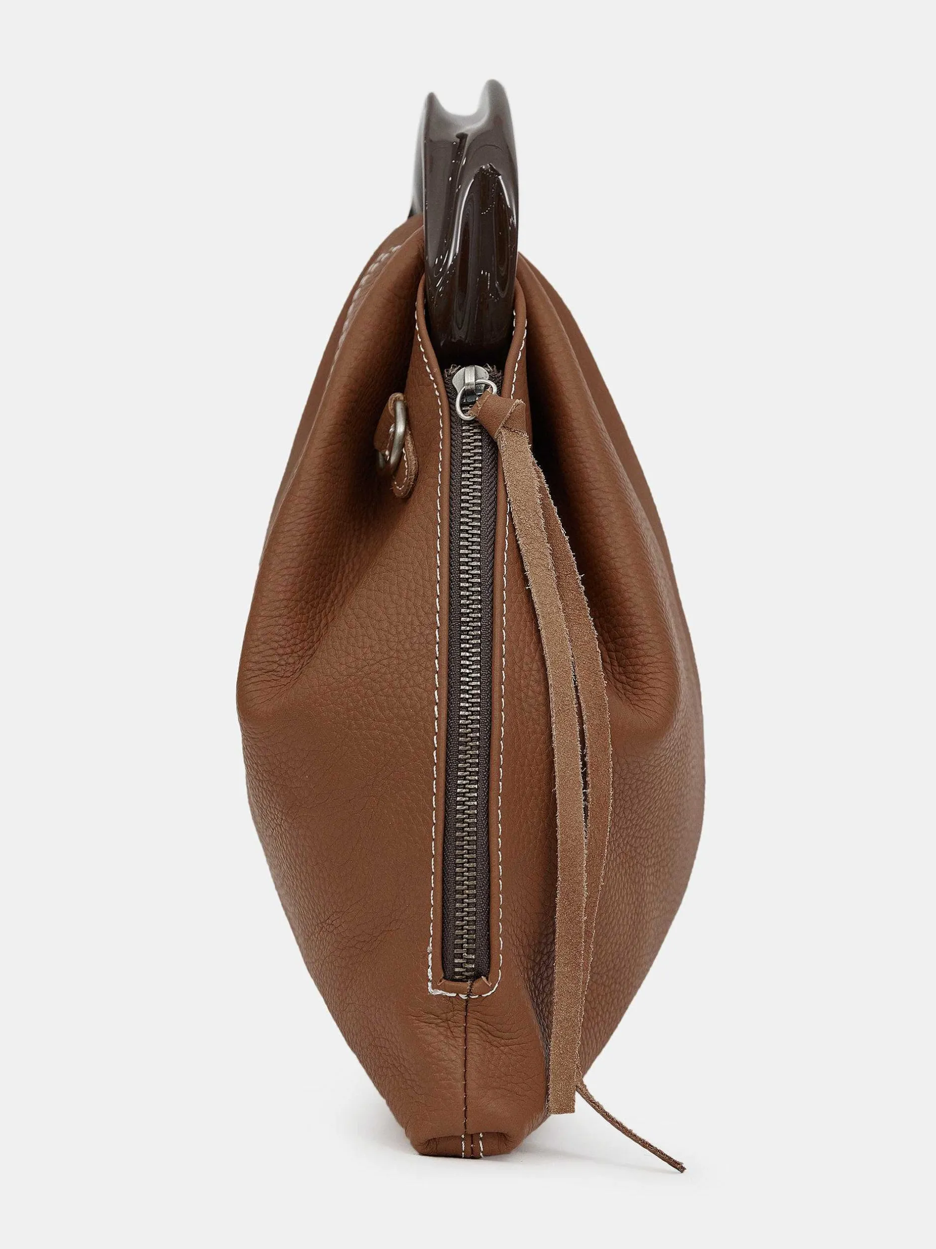 Frauen Source Unknown Schuhe & Taschen<Triangel-Tasche Aus Kalbsleder, Brunett