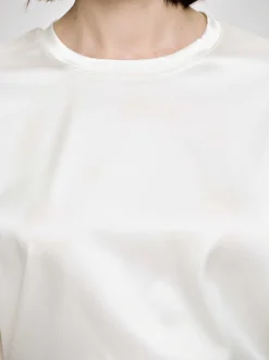 Frauen Source Unknown Zubehör<T-Shirt Aus Seidigem Satin, Weis