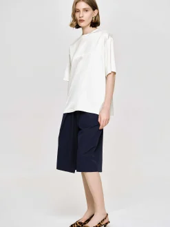 Frauen Source Unknown Zubehör<T-Shirt Aus Seidigem Satin, Weis