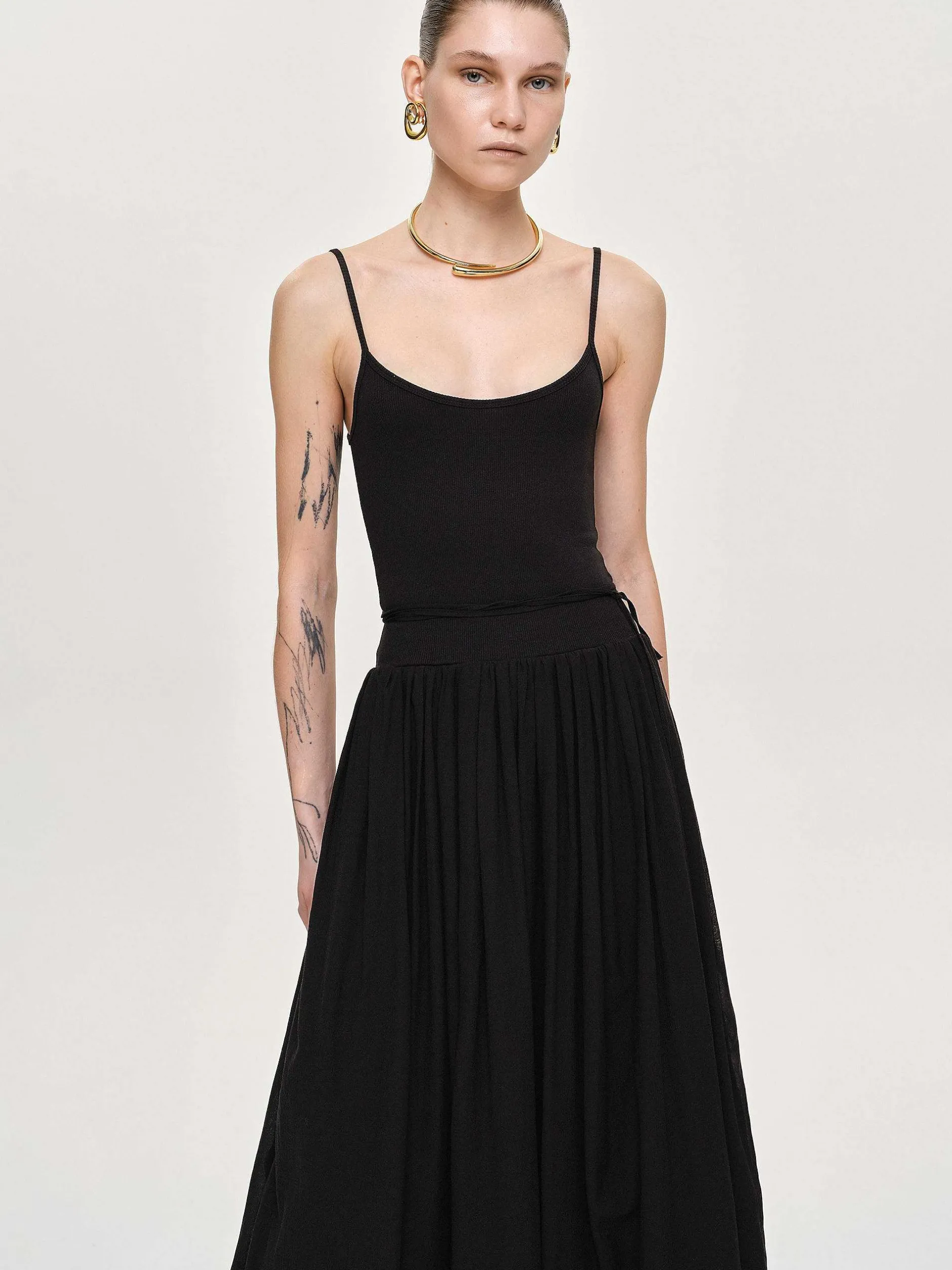 Frauen Source Unknown Zubehör<Tull-Slipkleid, Schwarz