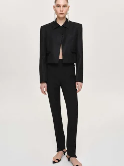 Frauen Source Unknown Kleidung<Tyia Schragschnitt-Slim-Hose, Schwarz