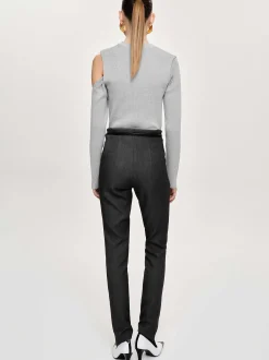 Frauen Source Unknown Unterteile<Tyia Schragschnitt-Slim-Hose, Dunkle Anthrazit