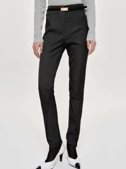 Frauen Source Unknown Unterteile<Tyia Schragschnitt-Slim-Hose, Dunkle Anthrazit