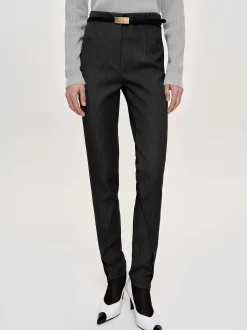Frauen Source Unknown Kleidung<Tyia Schragschnitt-Slim-Hose, Dunkle Anthrazit